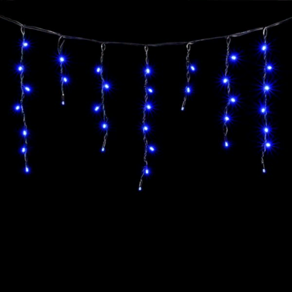 Светодиодная бахрома с колпачком 3,1*0,5 м., 120 синих LED ламп, каучуковый черный провод, Beauty Led (LL120-1-2B)