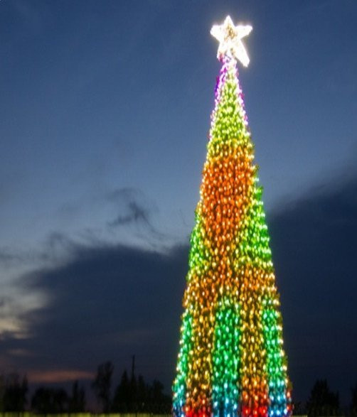 Светодинамическое освещение Кристалл (трехцветный) для елей высотой 6м