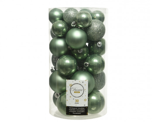 Набор пластиковых шаров Стиль mix, цвет шалфея, 30 шт., Kaemingk (022908) — 