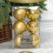 Набор пластиковых шаров Парис 80 мм., золото, 6 шт., Christmas De Luxe (87563)