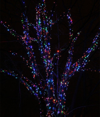 Комплект гирлянды на деревья 60 м., 3 луча по 20 м, 600 RGB ламп, черный силикон, Beauty Led (KDD600-11-1RGB)