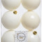 Набор пластиковых шаров Парис 80 мм, белый пух, 6 шт, Kaemingk (022108)