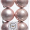 Набор пластиковых шаров Парис 80 мм, нежно-розовый, 6 шт, Kaemingk (022114)