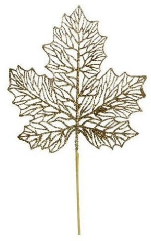 Ветка "Лист" цвет золото 48 см, (128286)