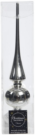 Елочная макушка Classic 26 см, серебряная, стекло, KAEMINGK (113029) — 