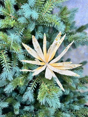 Ветвь-цветок Кариота бежевая 30 см., 1 шт., Christmas De Luxe (86736) 