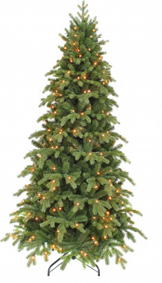 Елка Шервуд Премиум стройная с лампами 230 см., 288 LED ламп, литая хвоя+пвх, Triumph Tree (73149)