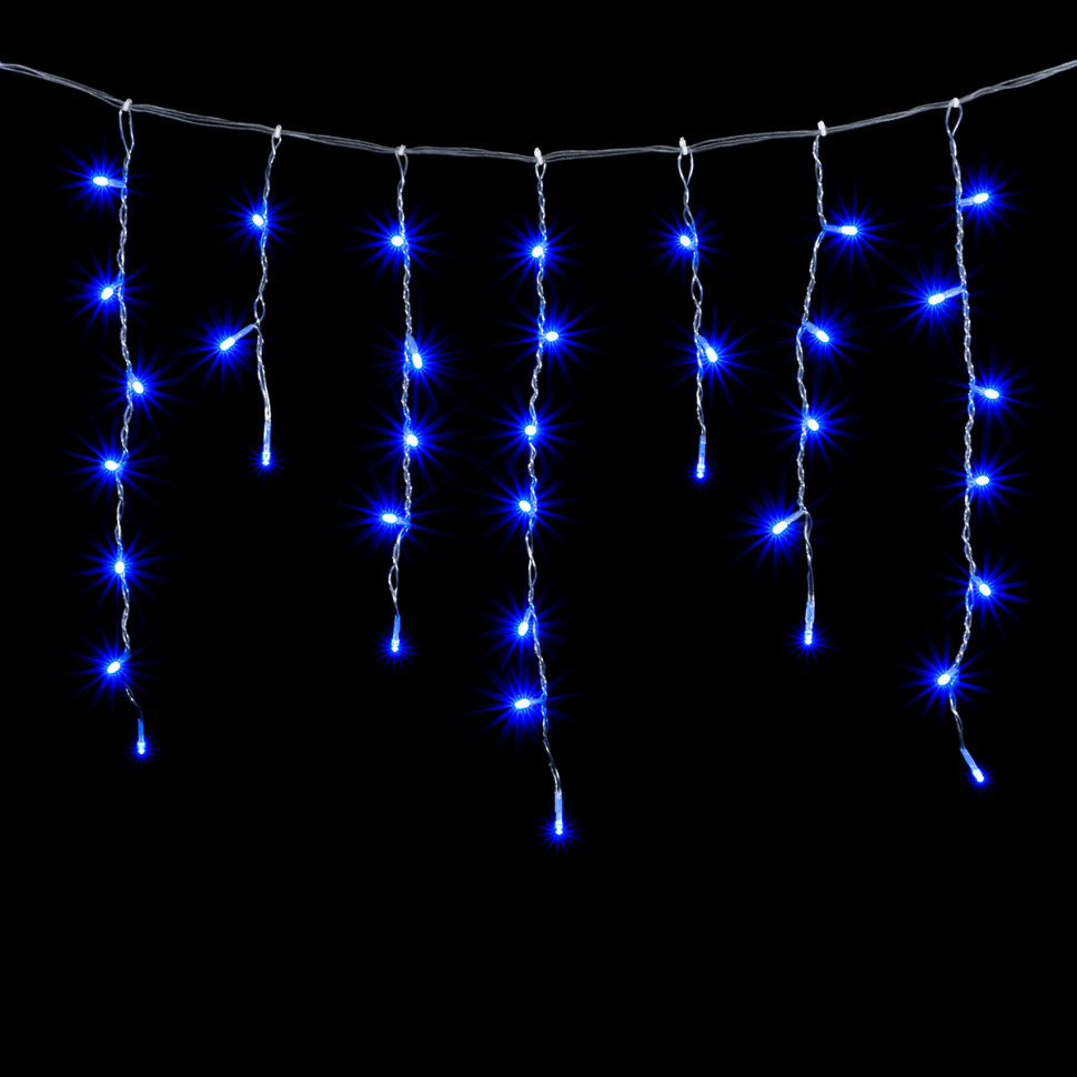 Светодиодная бахрома 3,1*0,5 м., 150 синих LED ламп, прозрачный провод ПВХ, Beauty led (PIL150-10-2B)