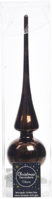 Елочная макушка Classic 26 см, темный шоколад, стекло, KAEMINGK (114389)