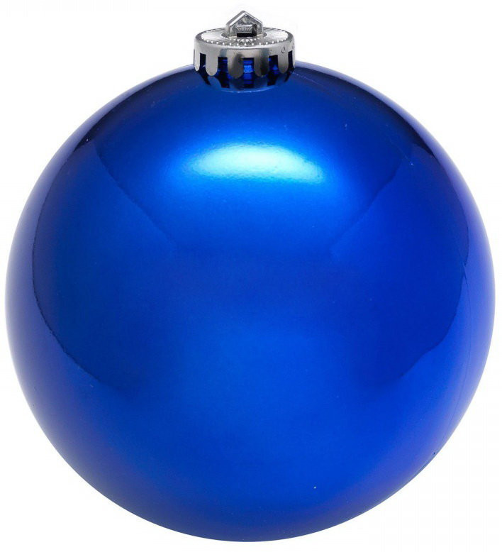 Шар глянцевый (пластик) 25 см., синий, УКРАШЕНИЕ ДЛЯ ВЫСОТНОЙ ЕЛКИ (SH-250BLUE)