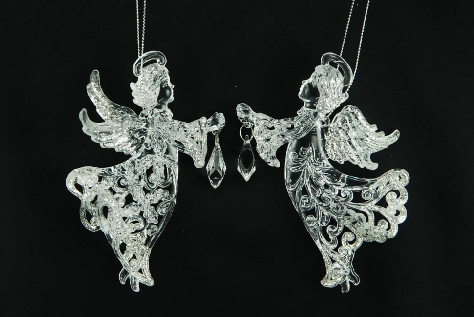 Украшение "Ангел"цвет серебро,2 вида,цена за 1 шт.12 см.