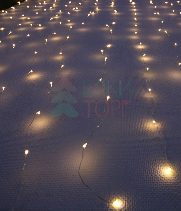 Светодиодный занавес Роса 1.6*1.6 м., 256 теплых белых LED ламп, прозрачный провод, Beauty Led (Curtain 256-10-WW)