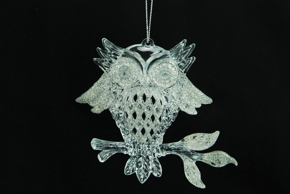 Украшение "Сова" цвет серебро,15 см, (150033)