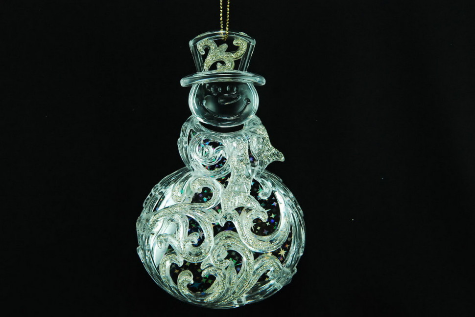 Украшение "Снеговик" цвет серебро-золото,12 см. (150036)