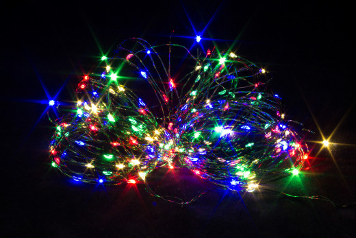 Светодиодная нить Роса 20 м., 200 разноцветных LED ламп, зеленый провод, Winner Light (m.01.4G.200-) — 