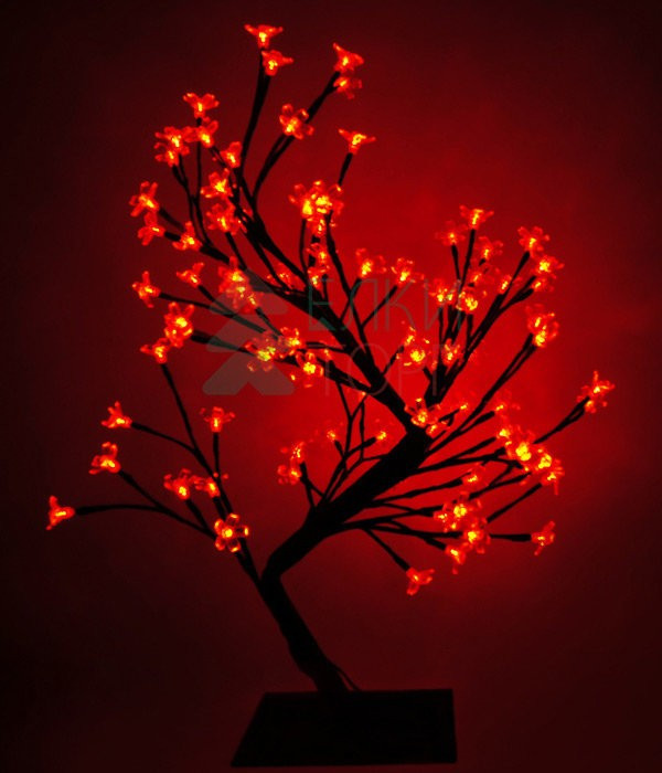 Светодиодная композиция Бонсай, цветы сакуры 45 см., 64 красных LED ламп, Beauty Led (JY82056D)