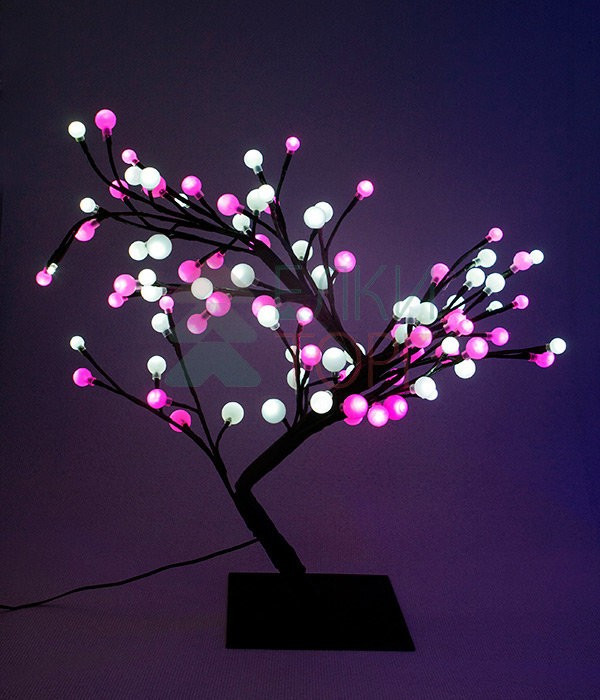 Светодиодная композиция Бонсай, шарики 60 см., 96 бело розовых LED ламп, Beauty Led (JY82072B)