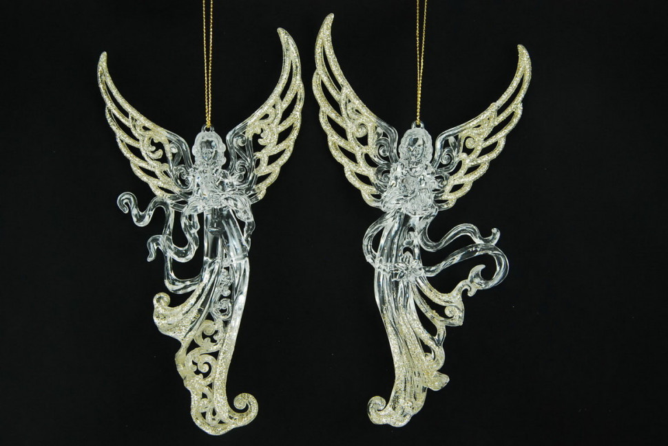 Украшение "Ангел" цвет серебро-золото 2 вида,цена за 1 шт.17 см, (150044)
