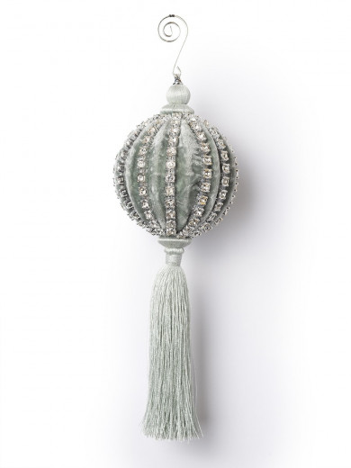 Винтажный стеклянный шар Серебряный ручей h-28, d-10 см.,1 шт., Karlsbach (14901) — 