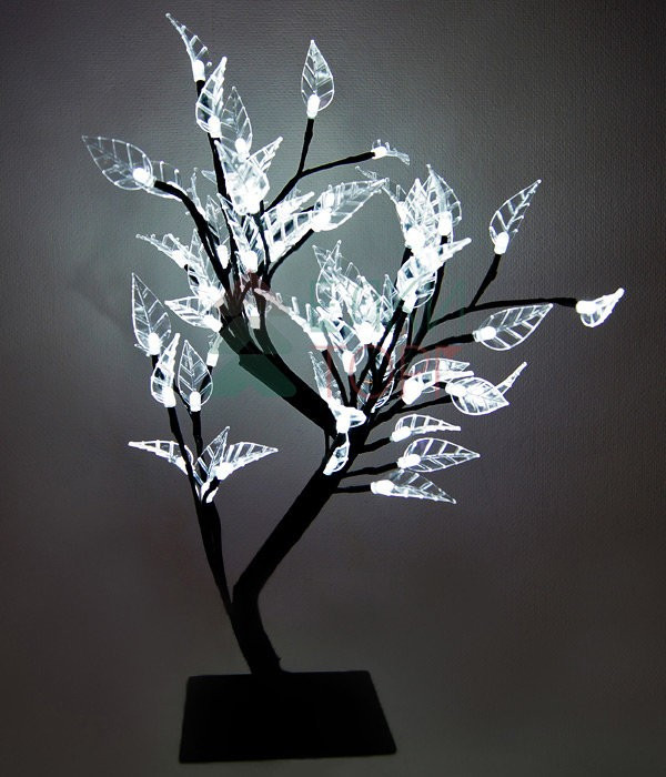 Светодиодная композиция Бонсай, листья 45 см., 64 холодных белых LED ламп, Beauty Led (JY82073A)