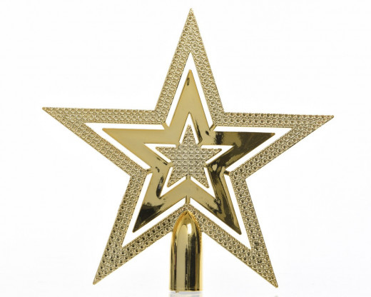 Украшение Звезда праздничная золотая 2,2*20*20 см, пластик, Kaemingk (029996) — 