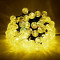 Светодиодная гирлянда шарики Пузырьки 10 м., 220V., 100 желтых LED ламп 23 мм., коннектор, черный ПВХ, Beauty Led (PCS-100B-Y)
