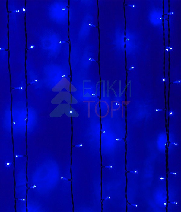 Светодиодный занавес 2*1 м, 220V., 200 синих LED ламп, черный ПВХ, Beauty Led (PCL202-11-2B)