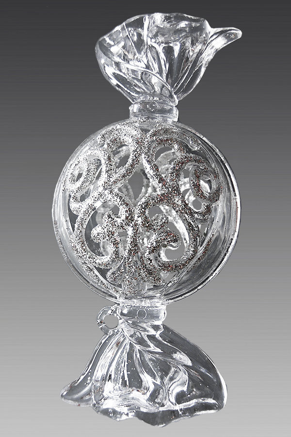 Украшение "Конфета" цвет серебро 12,7 см, (160708)