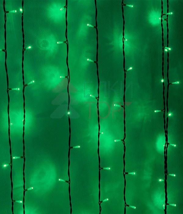 Светодиодный занавес 2*2 м, 220V., 400 зеленых LED ламп, черный ПВХ, Beauty Led (PCL402-11-2G)