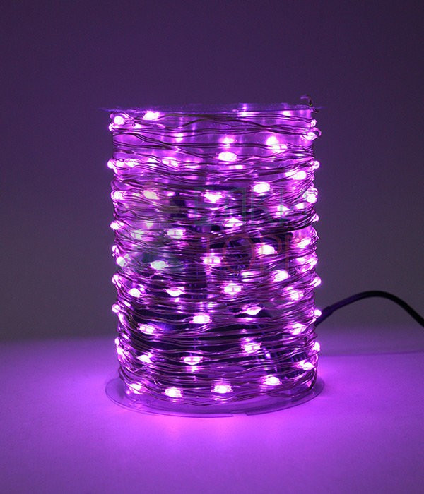 Светодиодная гирлянда нить Роса 10 м., 12V, 100 фиолетовых LED ламп, Beauty Led (Rosa 100-10-PU)