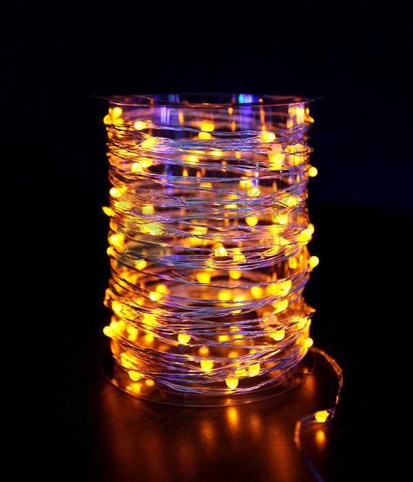 Светодиодная гирлянда нить Роса 10 м., 12V, 100 желтых LED ламп, Beauty Led (Rosa 100-10-Y)