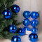 Набор пластиковых шаров Анет 80 мм., синий глянцевый, 6 шт., ЕлкиТорг (150328)
