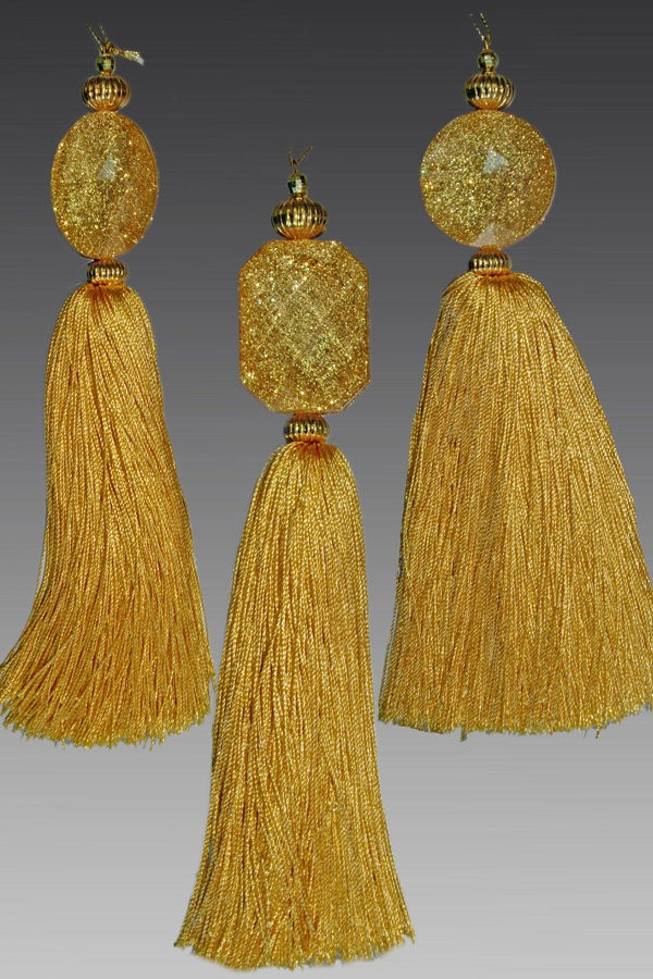 Украшение "Подвеска с бахромой" цвет золото, (162703)