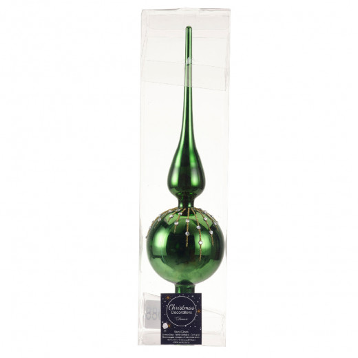Елочная макушка Натюрель 31 см., зеленая, стекло, Kaemingk (170088/2) — 