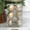 Набор пластиковых шаров Парис 80 мм., белое золото, 6 шт., Christmas De Luxe (87061)