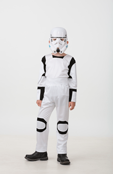 Карнавальный костюм "Робот белый", 32 размер, рост 128-134 см.
