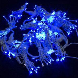 Светодиодный занавес с мерцающим диодом 2*2 м., 280 синих LED ламп, белый провод, Winner Light (b.03.6W.280+)