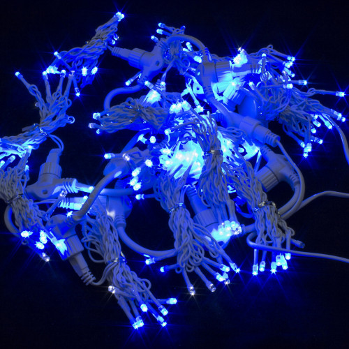 Светодиодный занавес с мерцающим диодом 2*2 м., 280 синих LED ламп, белый провод, Winner Light (b.03.6W.280+) в Санкт-Петербурге