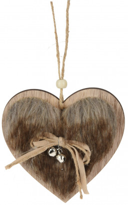 Елочное украшение Сердце Континенталь 90 мм., коричневое, Koopman (DH8056430/6)