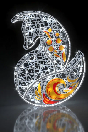 Светодиодная фигура Лиса стилизованная Русская зима (композит) 100 см., Сад Радости (SR108)