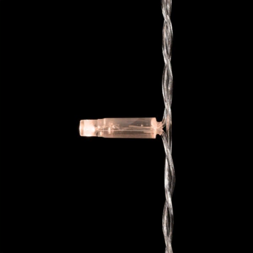 Светодиодная гирлянда с колпачком 100 экстра теплых белых LED ламп 10 м., 24В., прозрачный провод ПВХ, IP65, LTC (PST100CAP-10-1EWW)