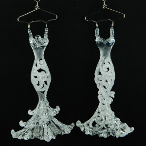 Украшение Платье цвет серебро,2 вида,цена за 1 шт.12 см. (15010333)