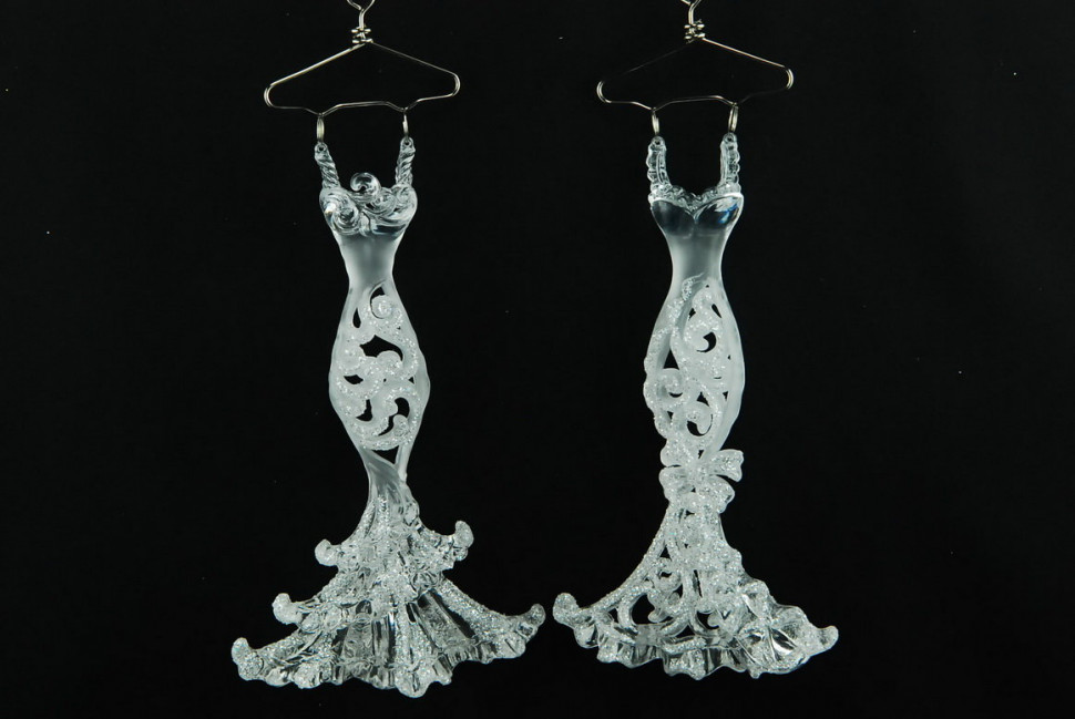 Украшение Платье цвет серебро,2 вида,цена за 1 шт.12 см. (15010333) в Белгороде