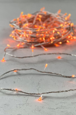 Светодиодная гирлянда с возможностью динамики 20 м., 200 оранжевых LED ламп, 24V., прозрачный силиконовый провод, IP65, Beauty Led (EST200-3W10-1OR)