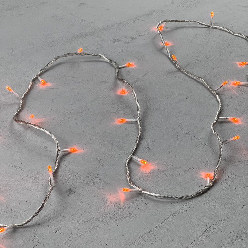 Светодиодная гирлянда с возможностью динамики 20 м., 200 оранжевых LED ламп, 24V., прозрачный силиконовый провод, IP65, Beauty Led (EST200-3W10-1OR)