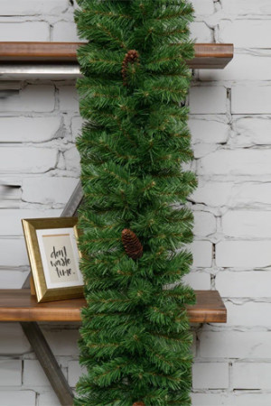 Хвойная гирлянда Снежная королева с шишками  270*30 см., ПВХ, ЕлкиТорг (23001)