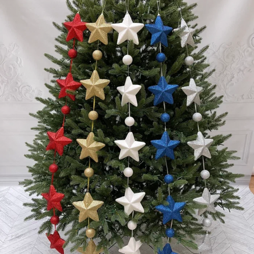 Гирлянда Звездопад 104 см., диаметр 13 см., серебряная, пенопласт, Christmas DeLuxe (89424) 