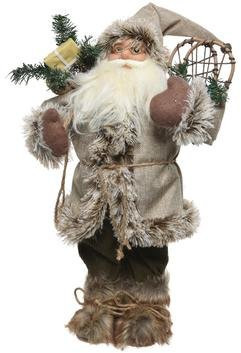 Декоративная фигура Санта-Клаус с плетеной корзиной 22*17*45 см, Kaemingk (560334)