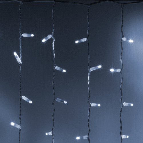 Светодиодный занавес 300 холодных белых LED ламп, 2*1.5 м., статика, белый провод ПВХ, Teamprof (TPF-CS2*1.5-CW/W)