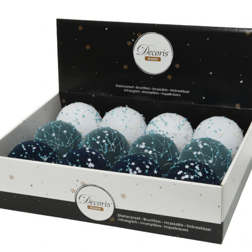 Набор пластиковых шаров Зимнее небо 80 мм., 12 шт, Kaemingk (020323) в Санкт-Петербурге